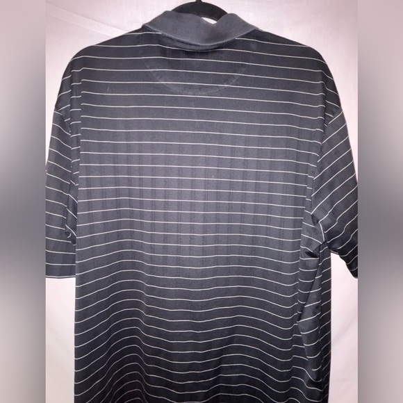 Nike Men's Black and Gray Striped Polo Shirt Tiger Woods Collection - Picture 8 of 10